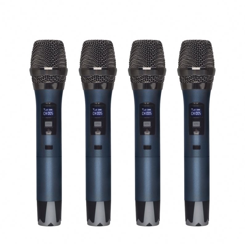 High Quality Professional Handheld UHF 4 channels Wireless Microphone for Karaoke System