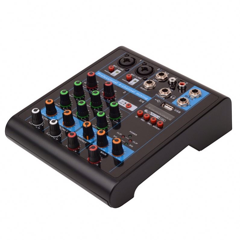 Professional 4 channel DJ mixer with DSP and USB