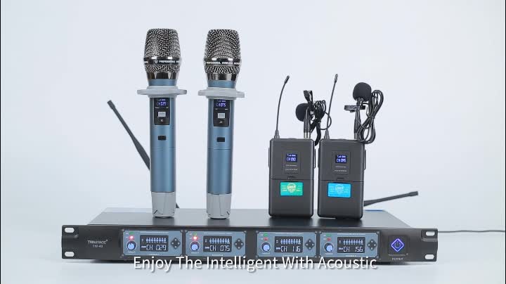 4 Channel Wireless Karaoke Microphone TW-48 with Handheld Microphone