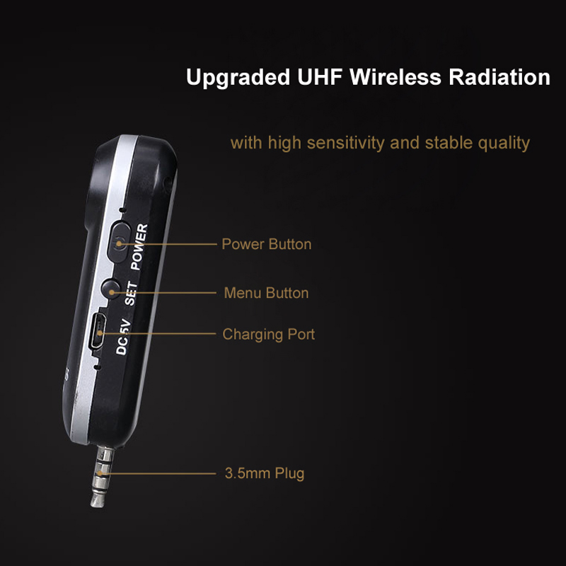 UHF wireless headset microphone for churches teaching