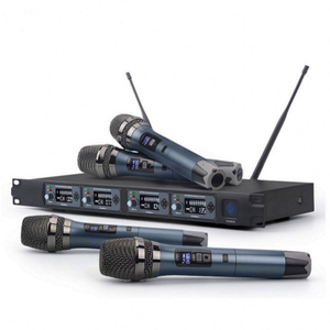 Professional 4 Channel UHF Wireless Microphone handheld microphone headset microphone