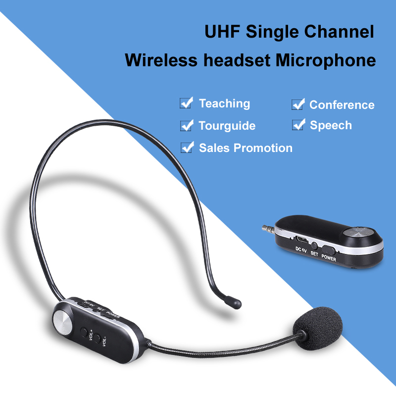 UHF wireless headset microphone for churches teaching