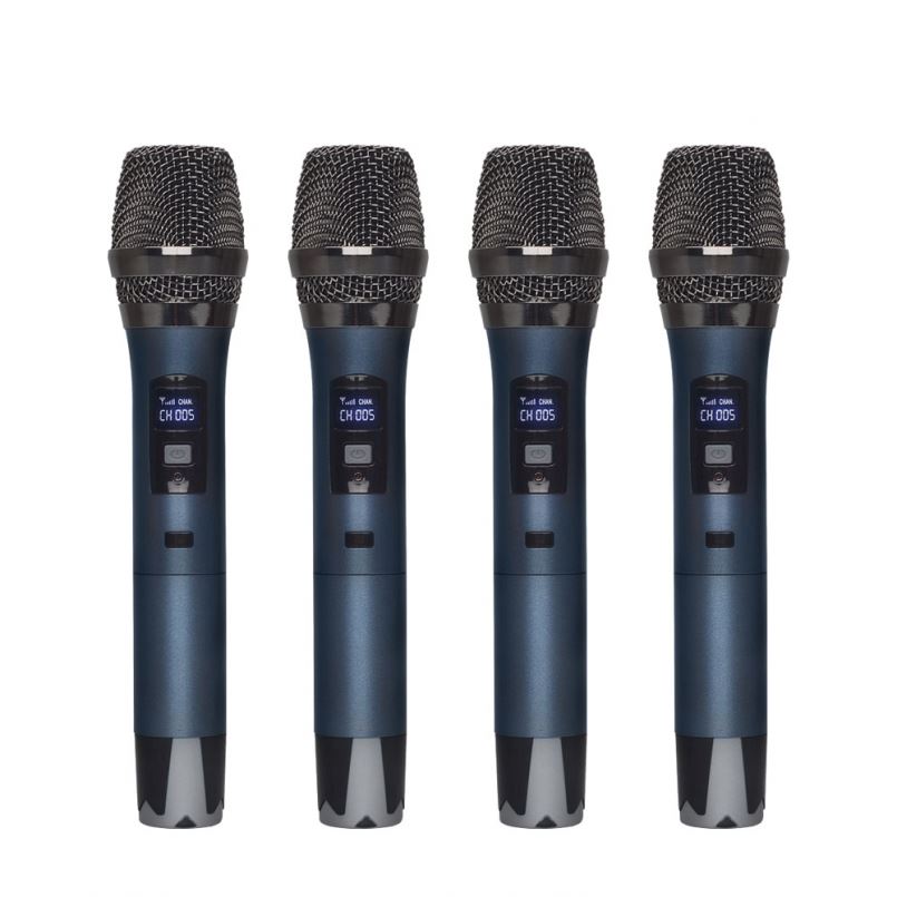 Good Sound quality 4 channels UHF wireless professional studio microphone