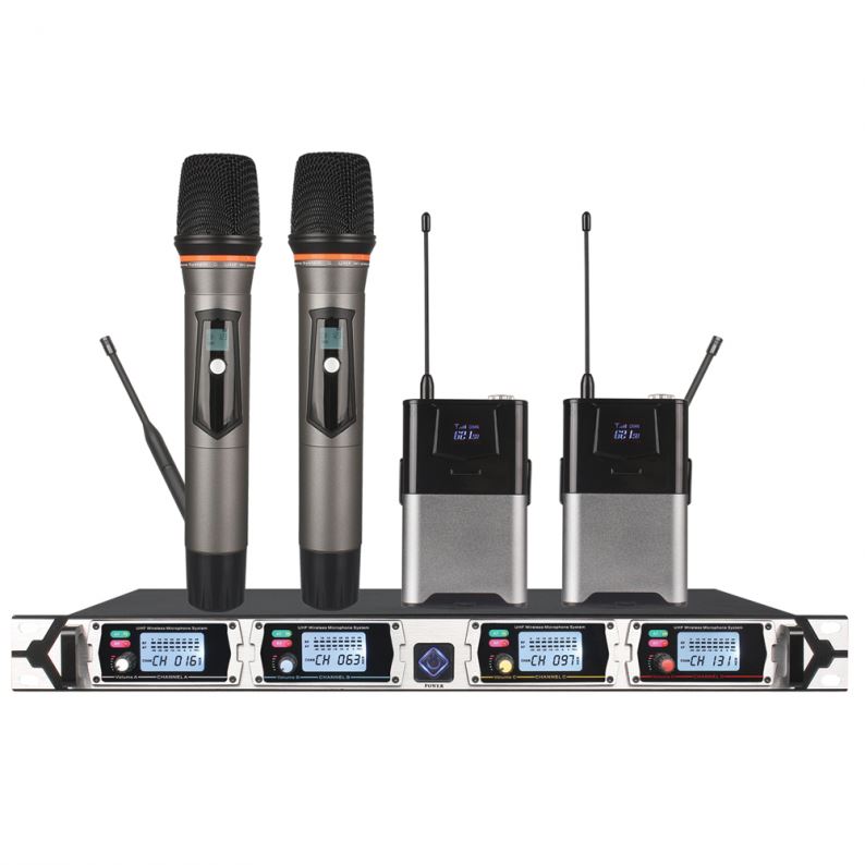 Tiwa Professional Four Channel UHF Wireless Microphone handheld microphone headset microphone